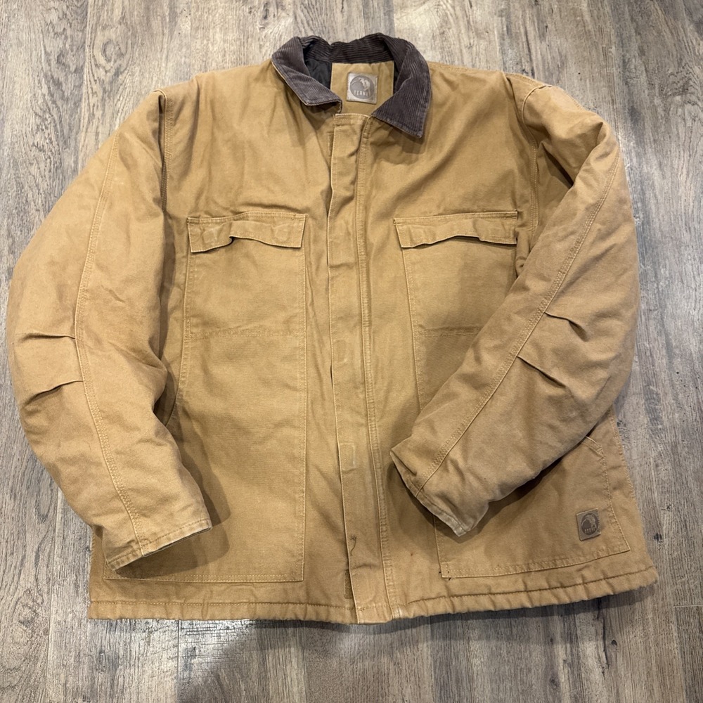Men's Berne Duck Quilt-Lined Insulated Chore Coat Size 2XLT Warm Work Jacket